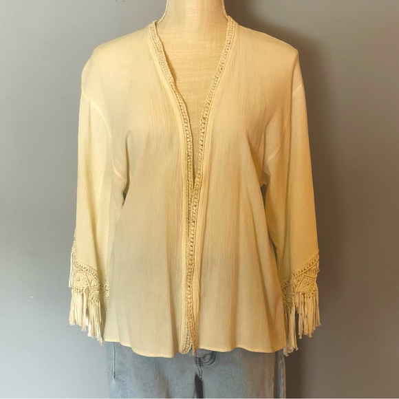 EUC. Calypso St. Barth open front fringe sleeve kimono. O/S - Picture 1 of 8
